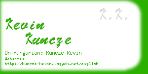 kevin kuncze business card